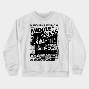 Black Flag / Subhumans / Adolescents Punk Flyer Crewneck Sweatshirt